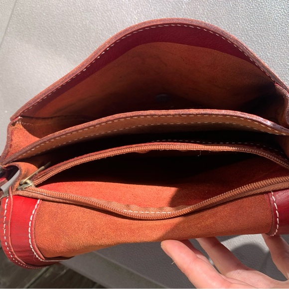 🇮🇹 I Medici Firenze Italian Leather Saddle Bag Crossbody Classic Minimalist - Picture 11 of 17